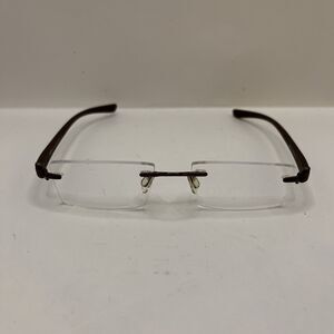 Provo Eyeglasses Rimless P0673 Brown Yellow Designer Frames Only 51-18-136